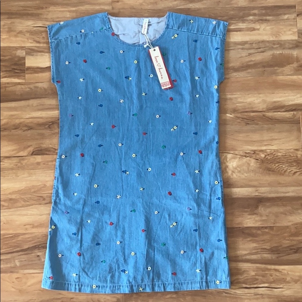 Hanna Andersson Embroidered Chambray Dress - Picture 1 of 14